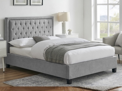 Limelight Rhea Upholstered Bed Frame - Light Grey