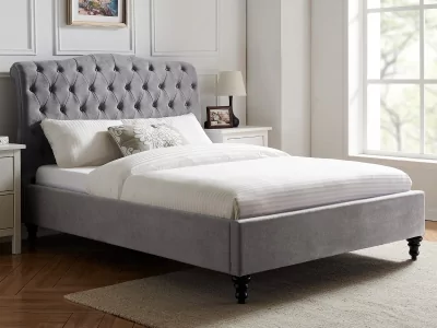 Rosa Fabric Bed Frame - Grey