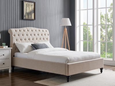 Rosa Fabric Bed Frame - Natural