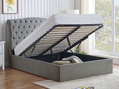 Rosa Ottoman Bed - Light Grey