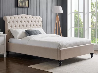 Rosa Fabric Bed Frame - Natural