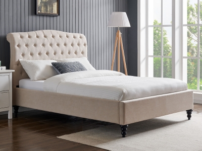 Rosa Fabric Bed Frame - Natural