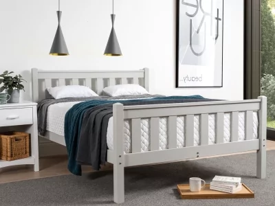 Nordic Mill Shake High Wooden Bed Frame - Grey