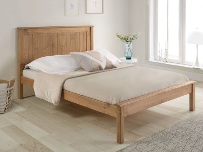 Taurus Low Wooden Bed Frame - Pine