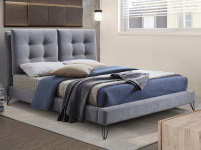 Time Living Tuscany Fabric Bed Frame - Grey
