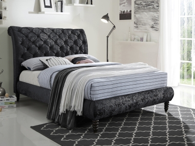 Venice Fabric Bed Frame - Black