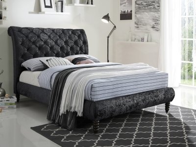 Venice Fabric Bed Frame - Black
