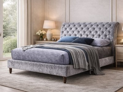 Venice Fabric Bed Frame - Grey