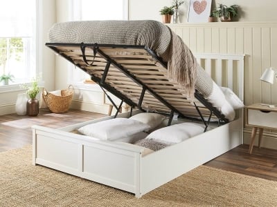 Timberland Wooden Ottoman Bed - White