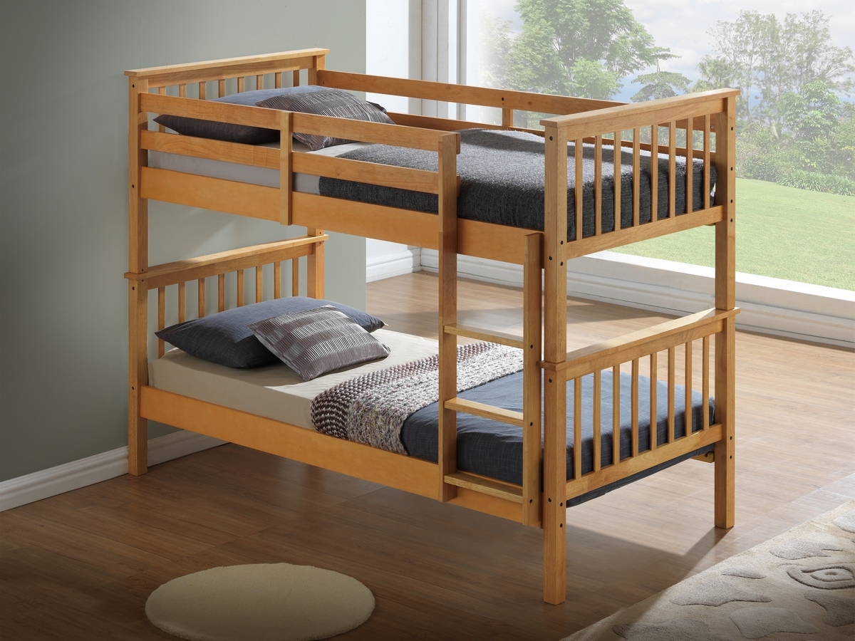 Naples WB2001 3FT Single Hudson Wooden Bunk Bed - Beech.