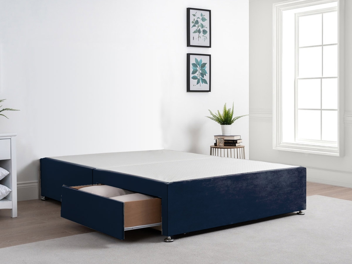 Clearance Divan Base 6FT Superking - 4 Drawer - Heritage Blue