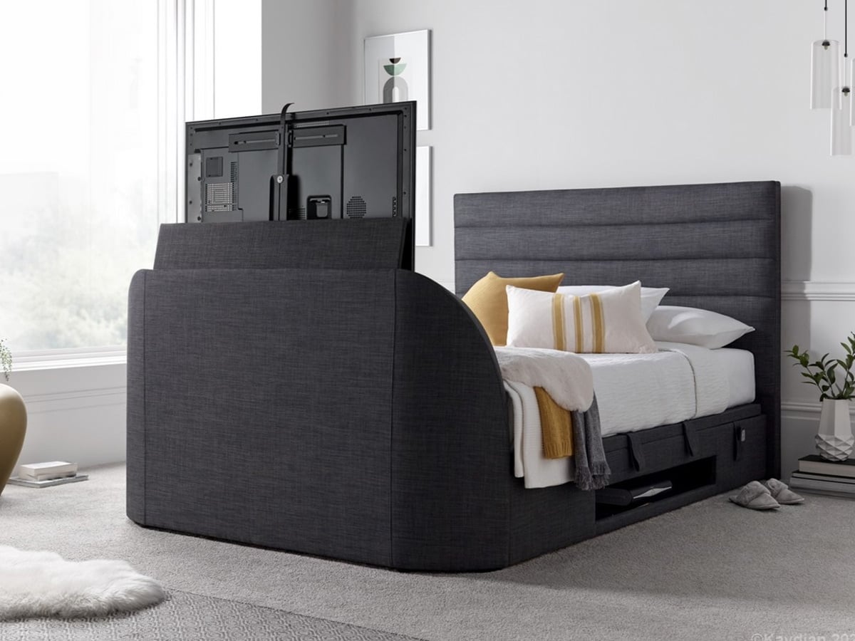 Kaydian Design Appleby 4FT 6 Double TV Ottoman Bed Frame - Slate.