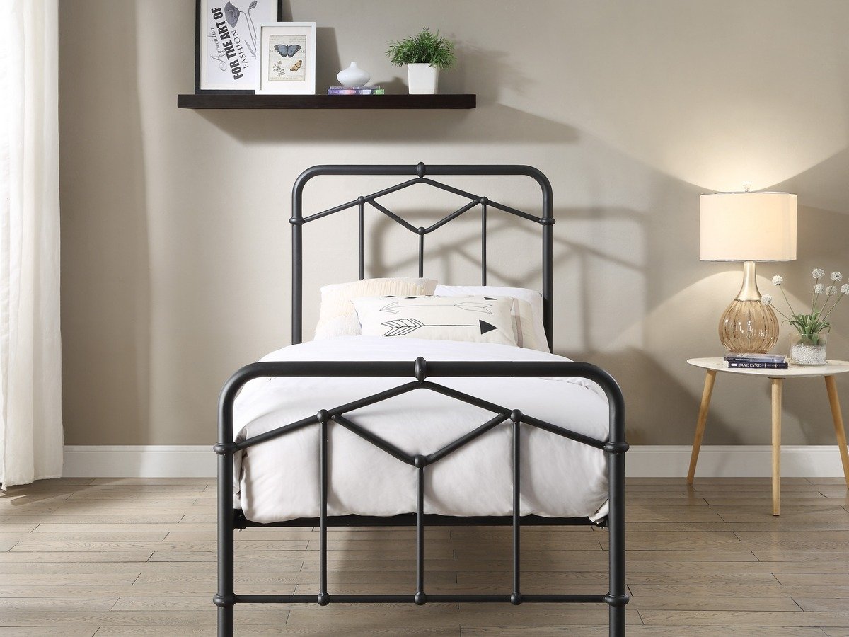Flintshire Axton 3FT Single Metal Bed Frame - Black. 