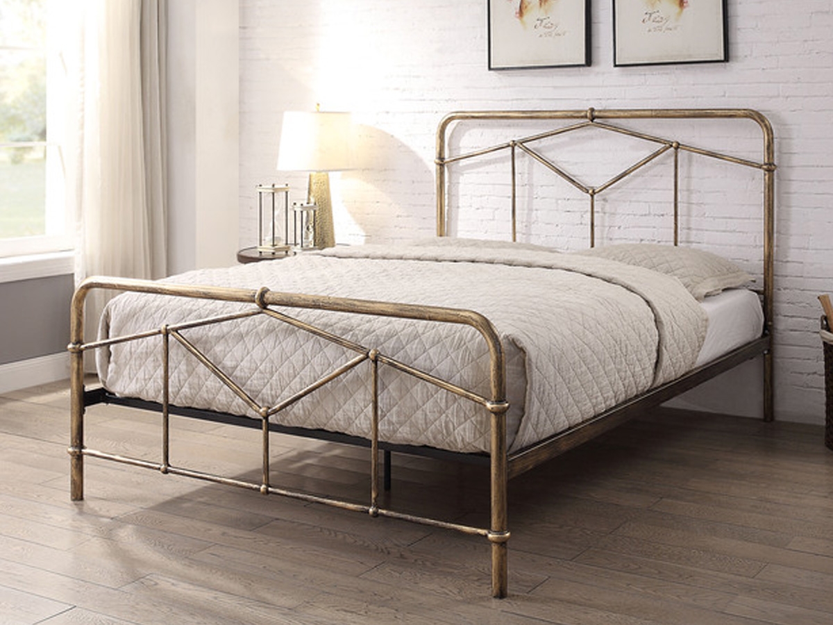 Axton Metal Bed Frame - Antique