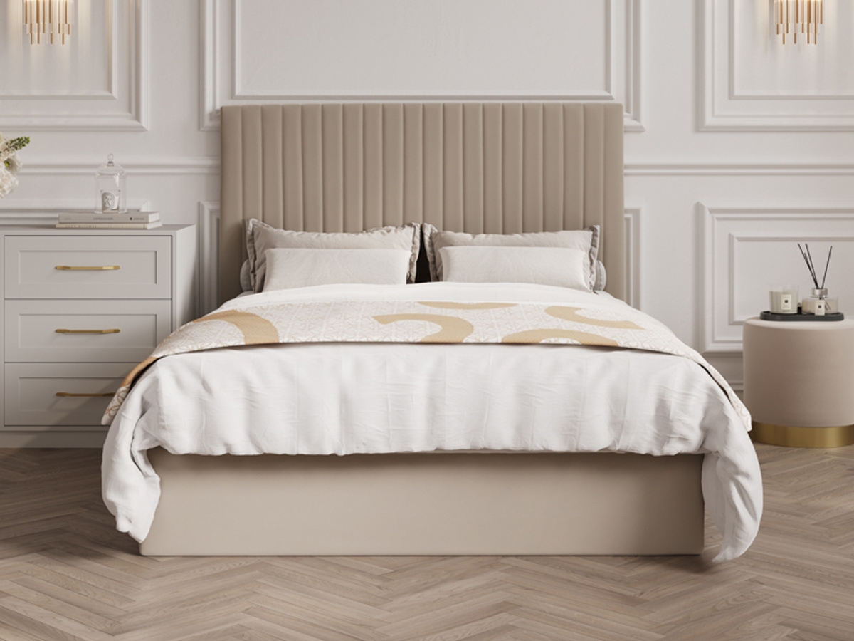 Berlin Tall Ottoman Bed - Beige