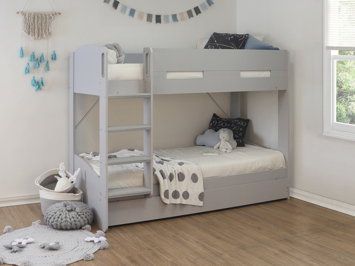 Flintshire Billie 3FT Single Wooden Bunk Bed - Grey