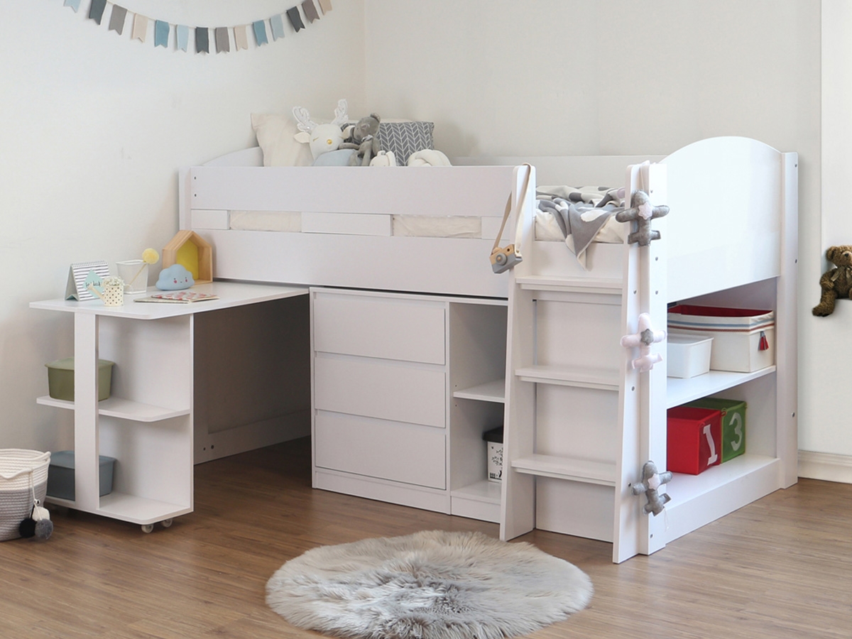Billie 3FT Single Midsleeper Bed - White