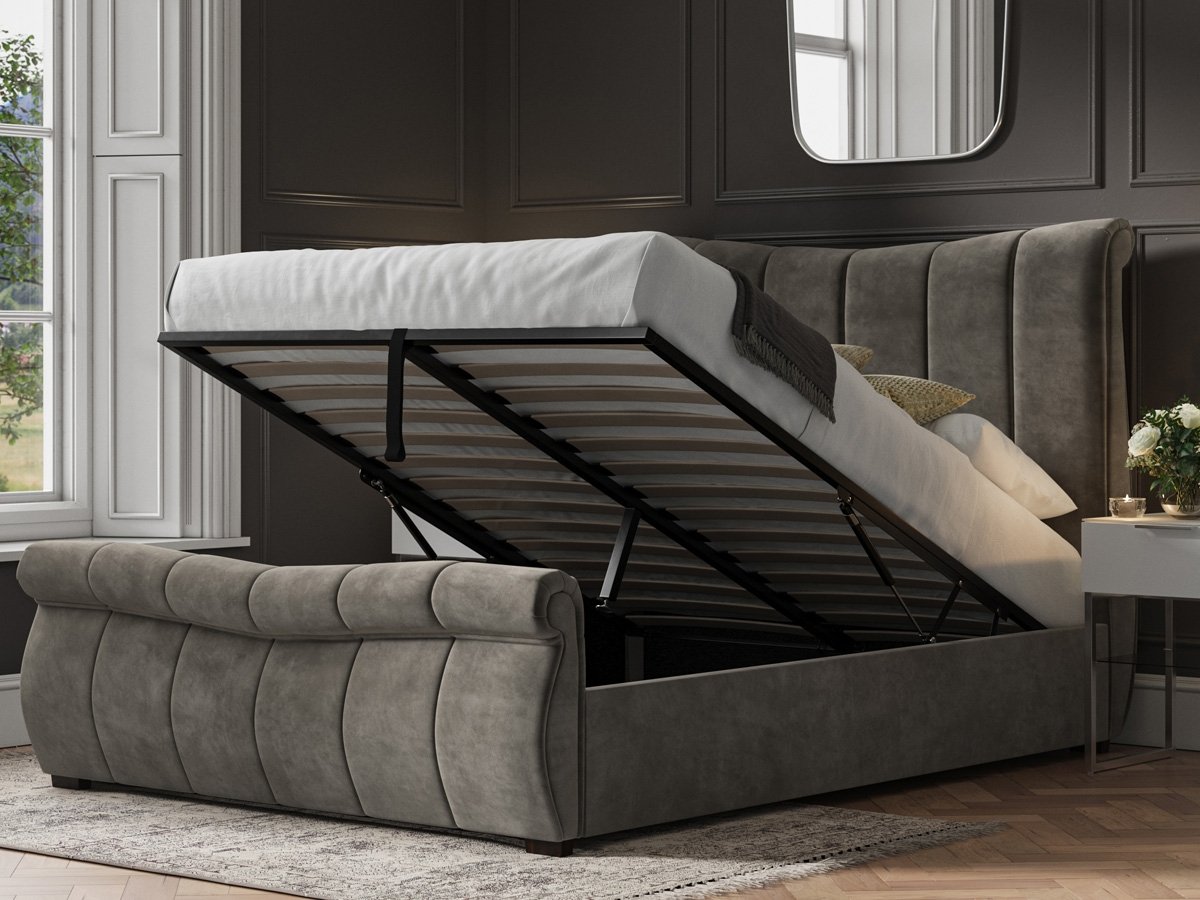 Bosworth 5FT Kingsize Ottoman Bed Frame - Mid Grey