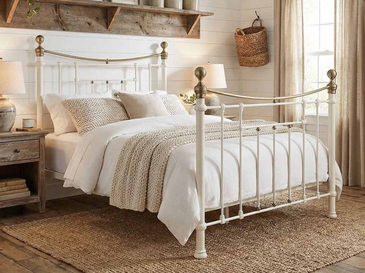 Birlea Bronte 4FT 6 Double Bed Frame - Cream