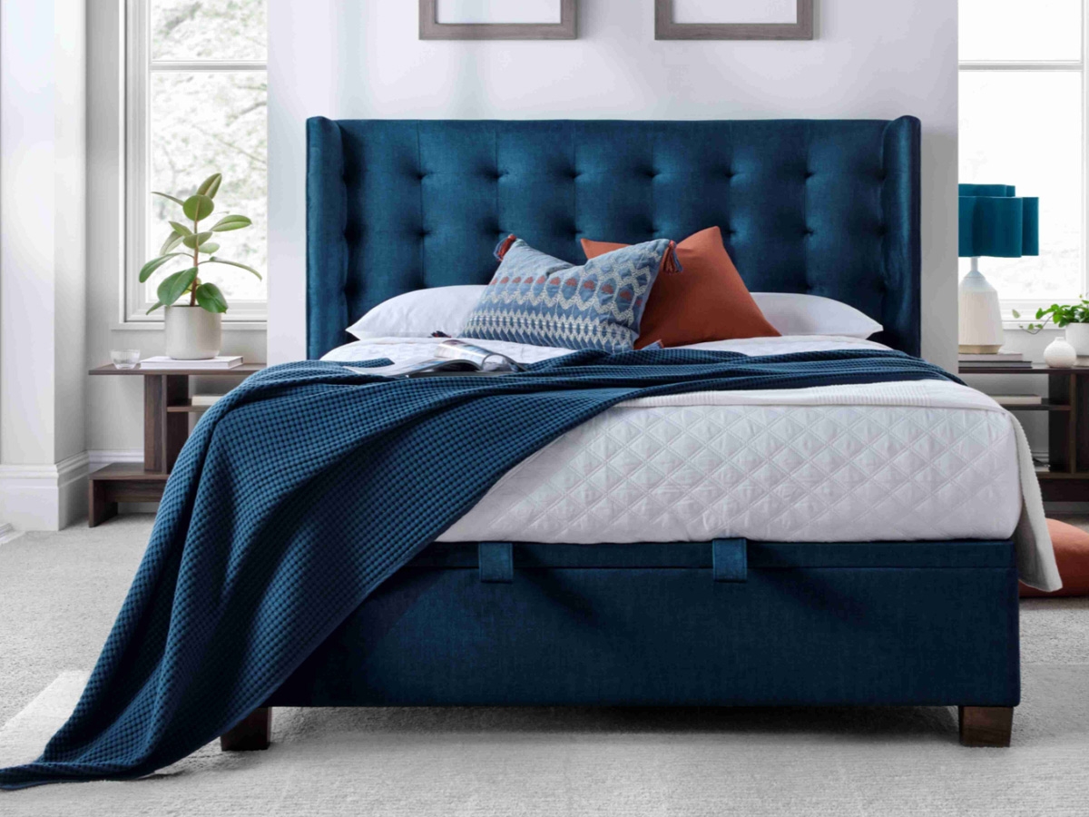Kaydian Brunton 4FT 6 Double Ottoman Bed - Blue