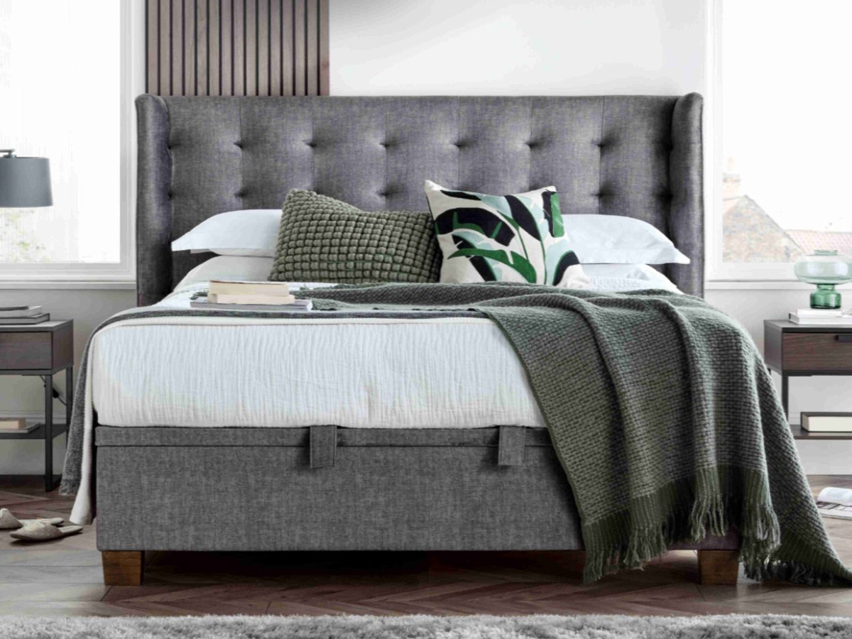 Kaydian Brunton 4FT 6 Double Ottoman Bed - Grey