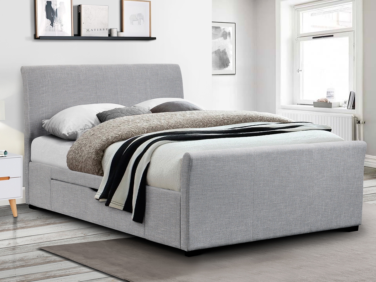 Capri Fabric Bed Frame - Light Grey