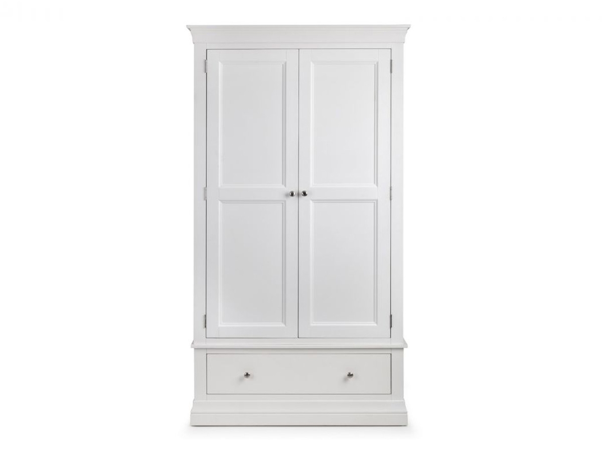 Clermont 2 Door 1 Drawer Wardrobe - White