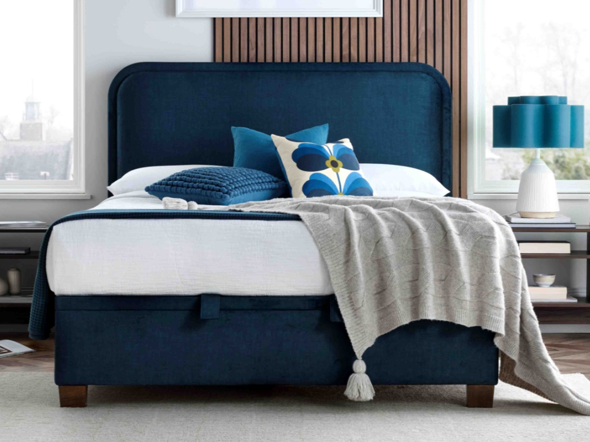 Kaydian Clifton 4FT 6 Double Ottoman Bed - Blue