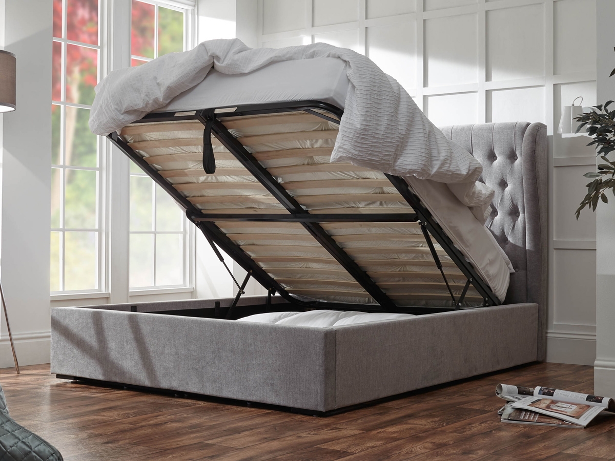 Milan Bed Company Dakota Ottoman Bed - Platinum 
