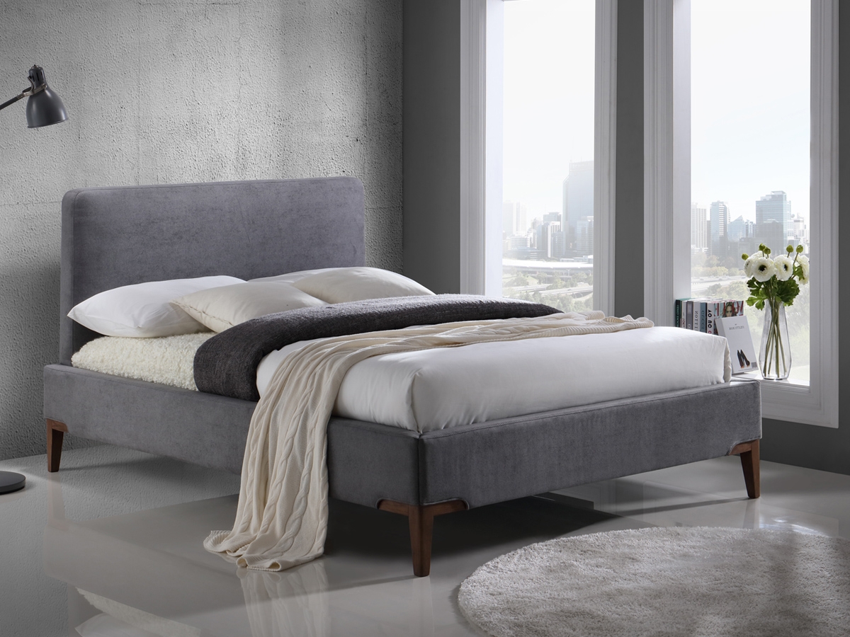 Time Living Durban 5FT Kingsize Fabric Bed Frame - Grey