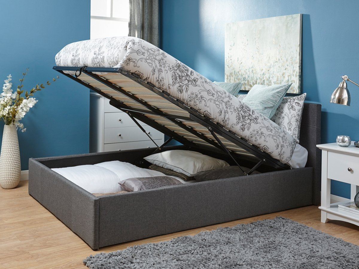 Milan Bed Company End Lift 3FT Single Ottoman Bed - Grey