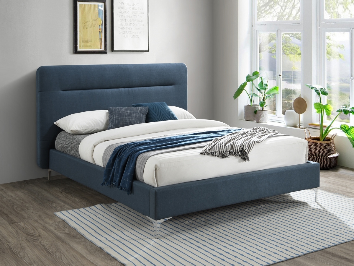 Birlea Finn Fabric Bed Frame - Blue. 
