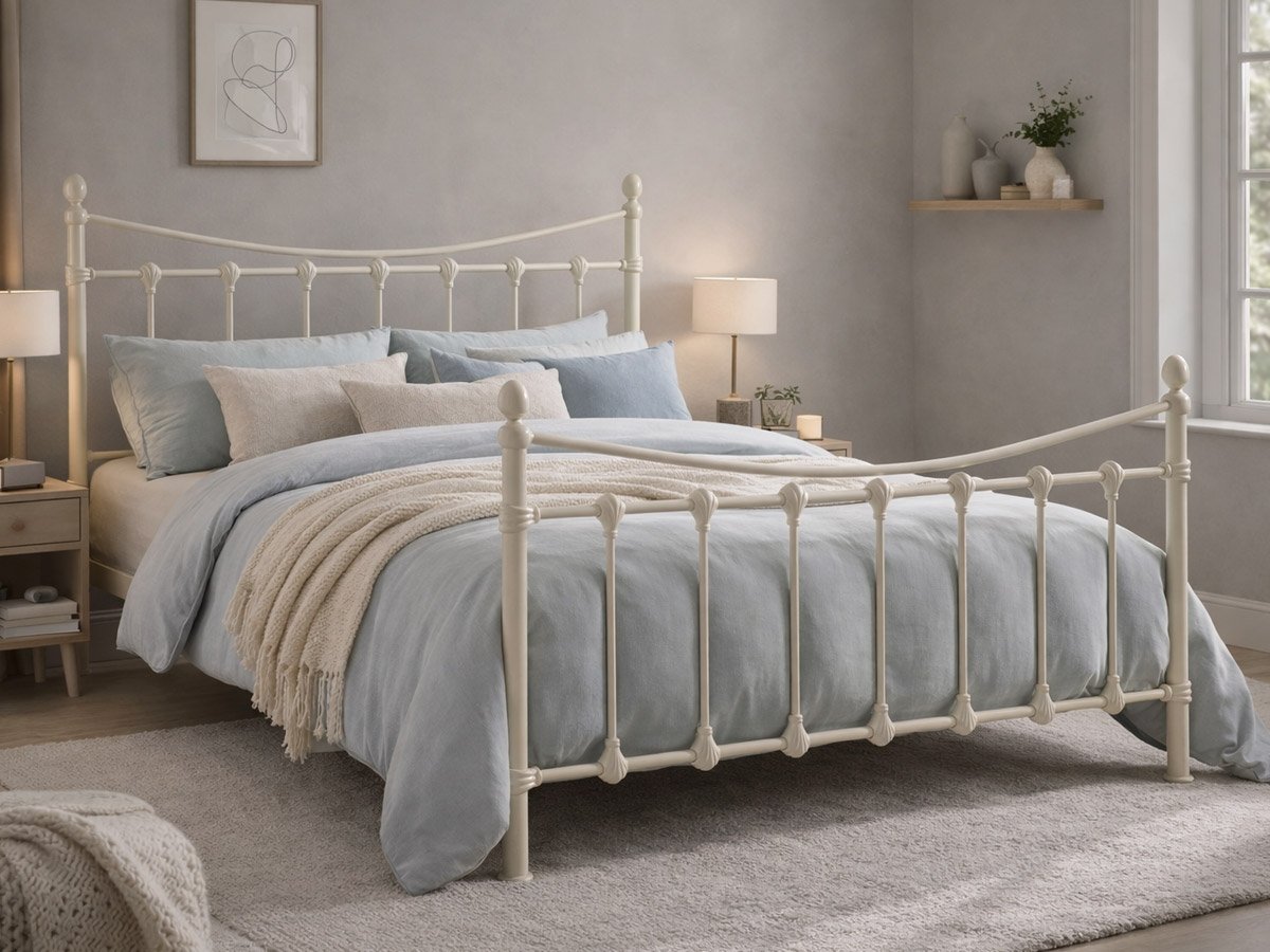 Florida 3FT Single Metal Bed Frame - Ivory