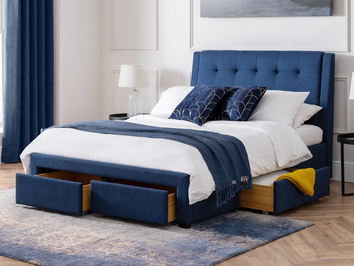 Fullerton 4FT 6 Double Storage Bed Frame - Blue