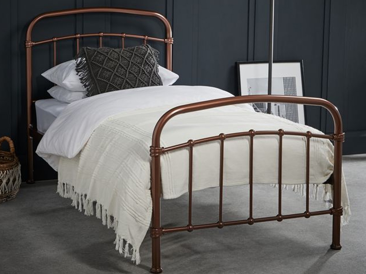 Halston 3FT Single Metal Bed Frame - Copper
