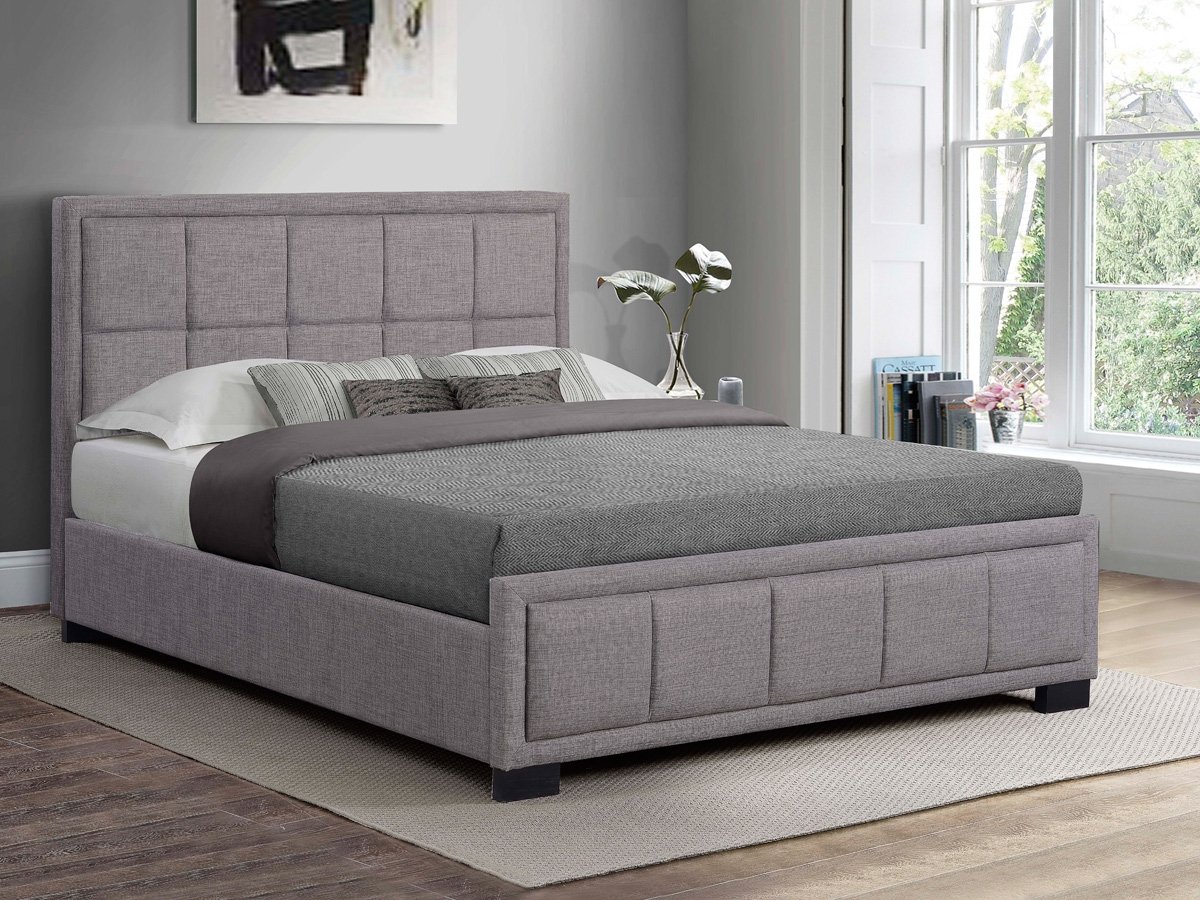 Birlea Hannover 4FT 6 Double Fabric Bed Frame - Grey