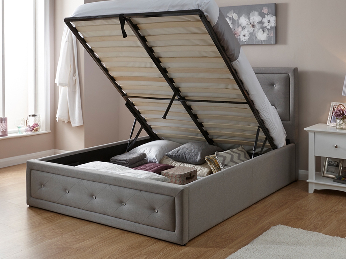 Milan Bed Company Hollywood 4FT 6 Double Ottoman Bed - Grey