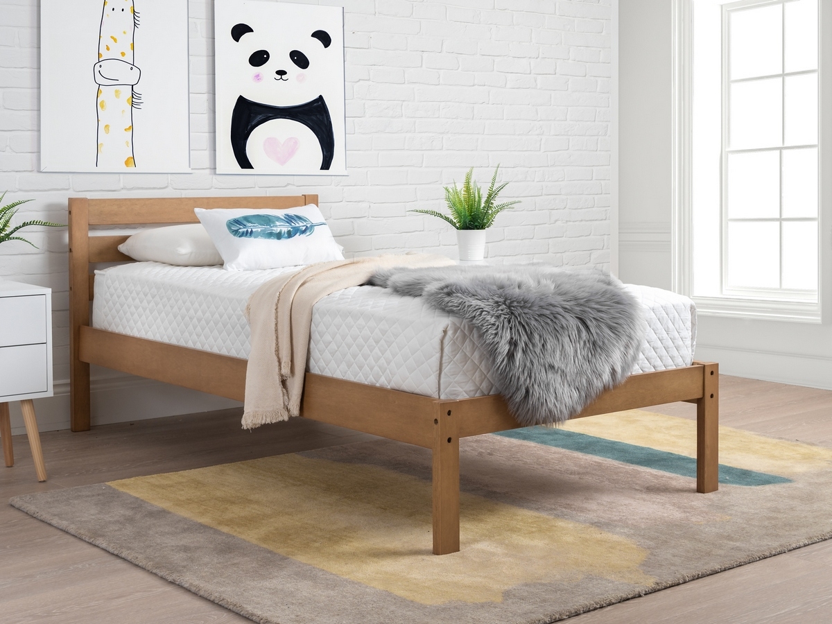 Eco 3FT Single Wooden Bed Frame - Oak. 
