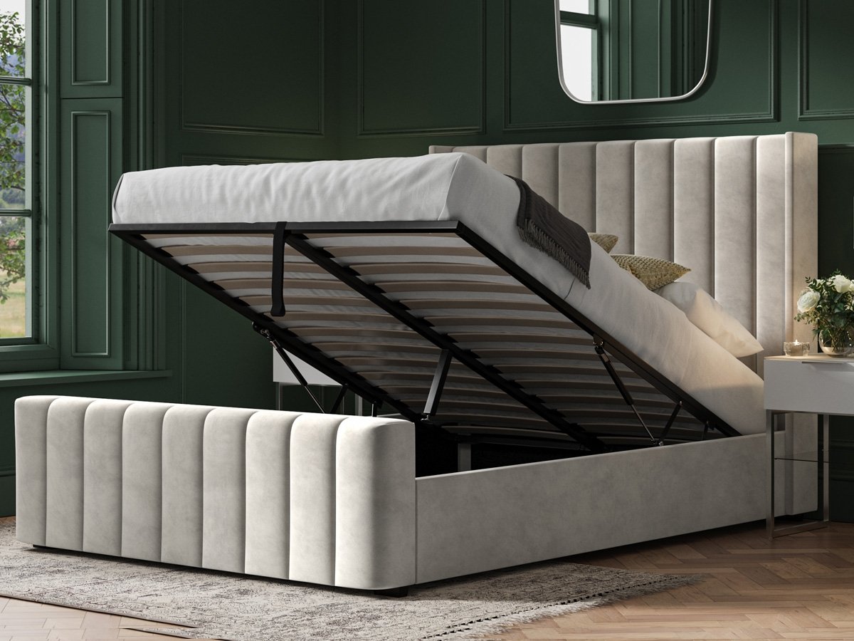 Kilmarth 4FT 6 Double Ottoman Bed Frame - Light Grey