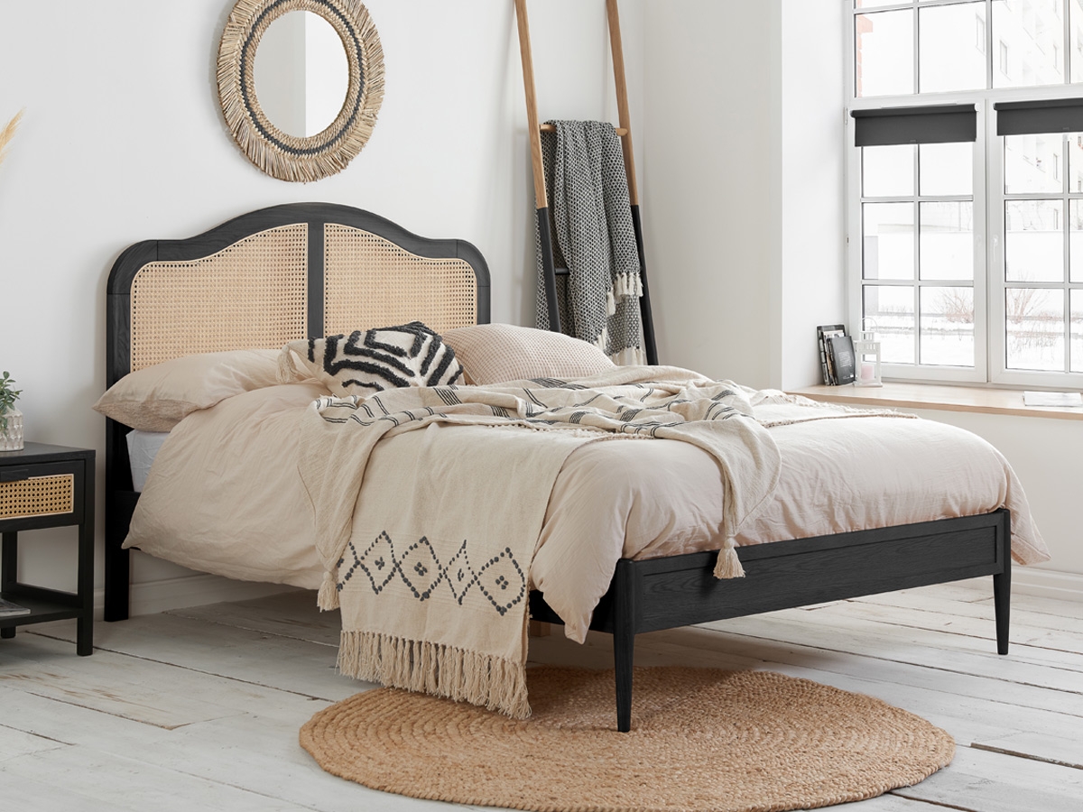 Birlea Leonie 4FT 6 Double Rattan Bed Frame - Black