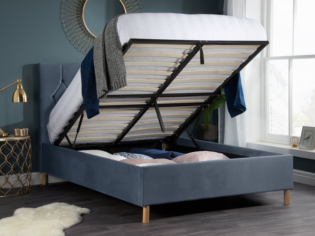 Boutique Dove Grey Ottoman Bed. 