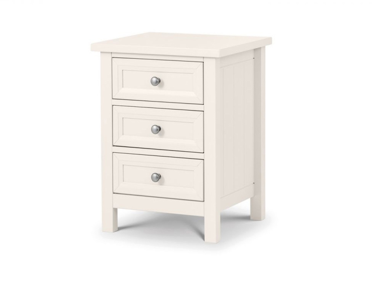 Maine 3 Drawer Bedside - Surf White