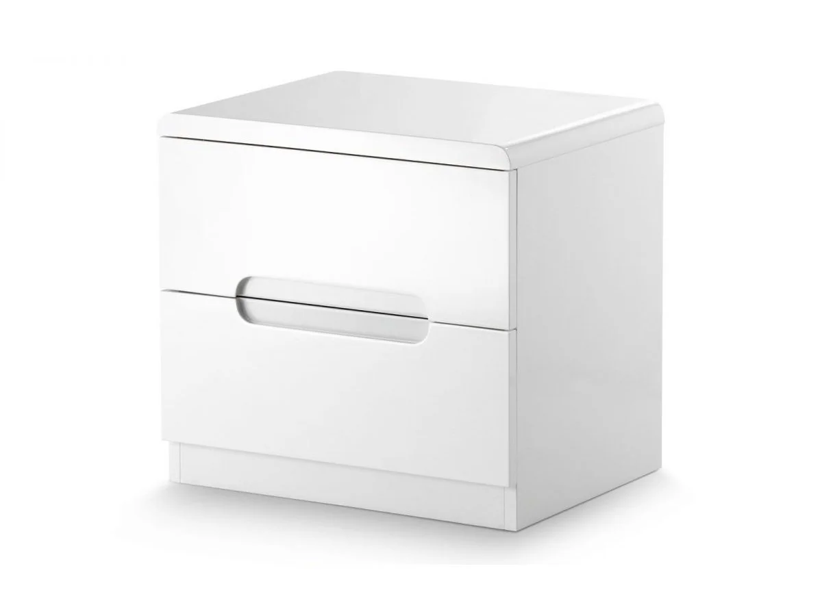 Manhattan 2 Drawer Bedside - White
