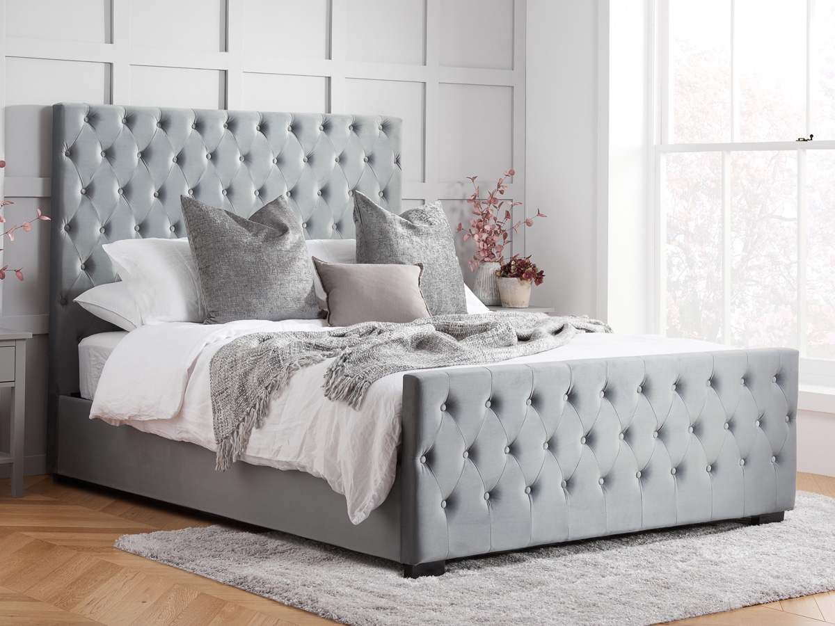 Birlea Marquis 4FT 6 Double Fabric Bed Frame - Grey Velvet