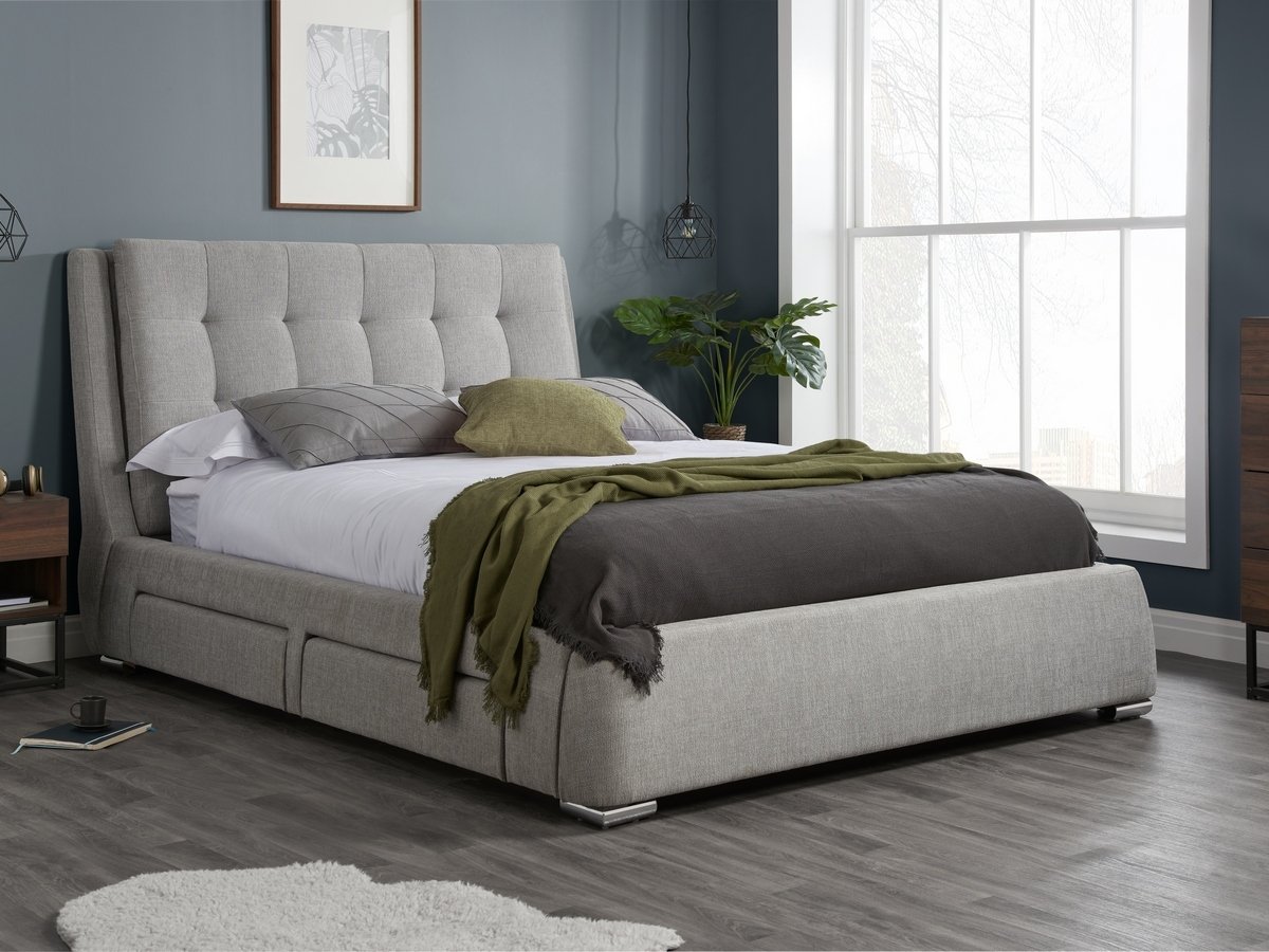 Birlea Mayfair 4 Drawer Kingsize Fabric Bed Frame. 