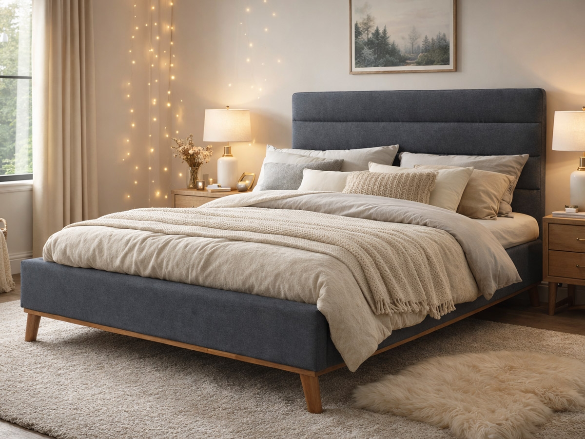 Mayfair Fabric Bed - Dark Grey 