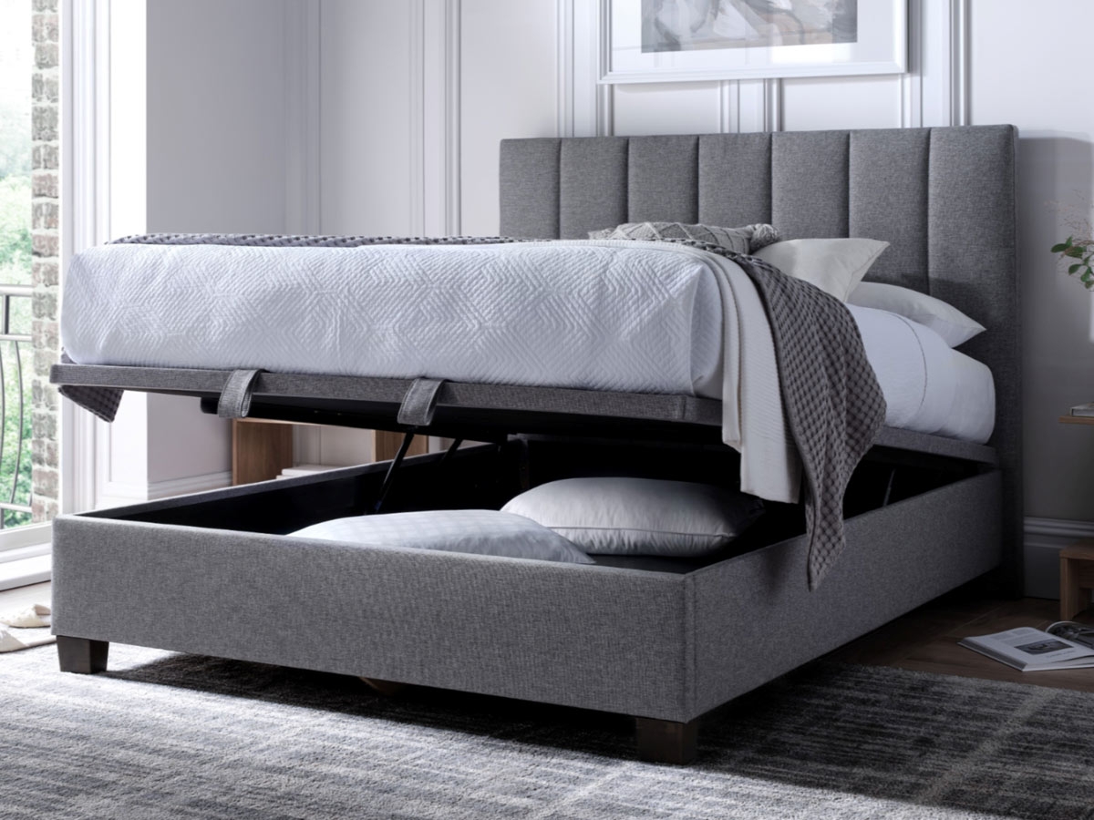 Kaydian Medlam 4FT 6 Double Ottoman Bed - Grey-Double