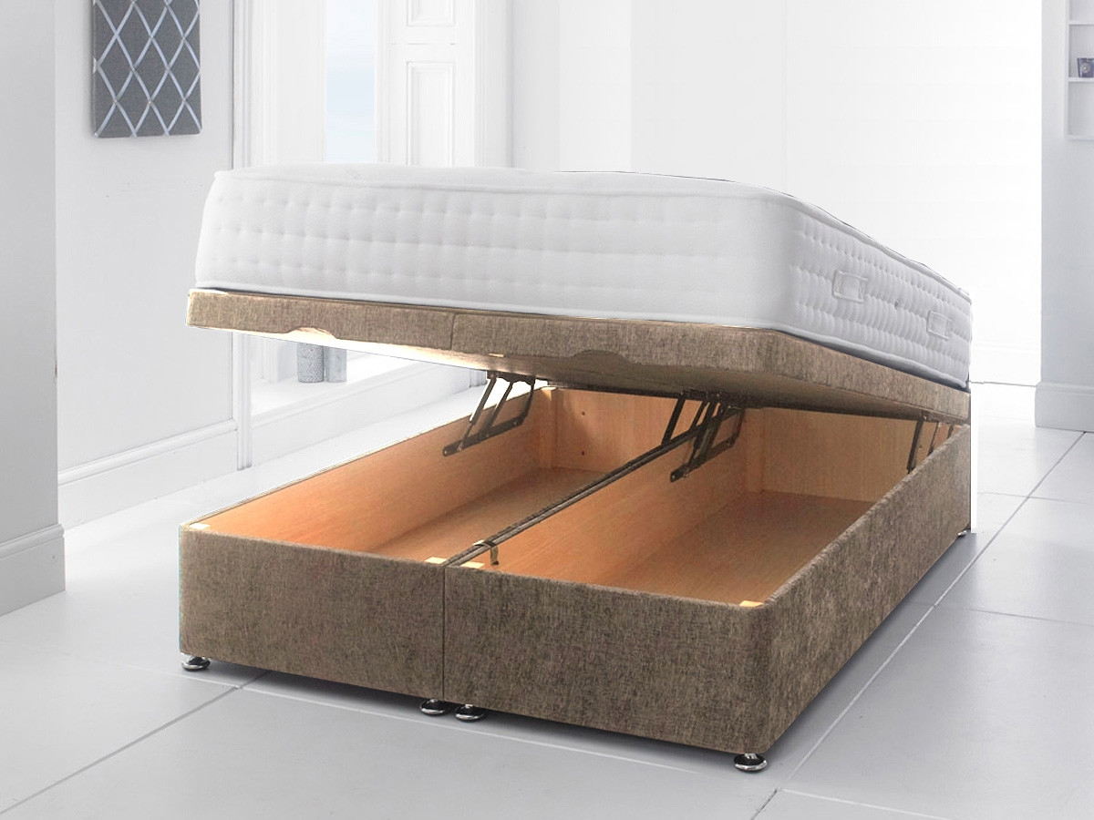 Clearance Ottoman End Lift Divan Base 4FT 6 Double - Joshua Latte