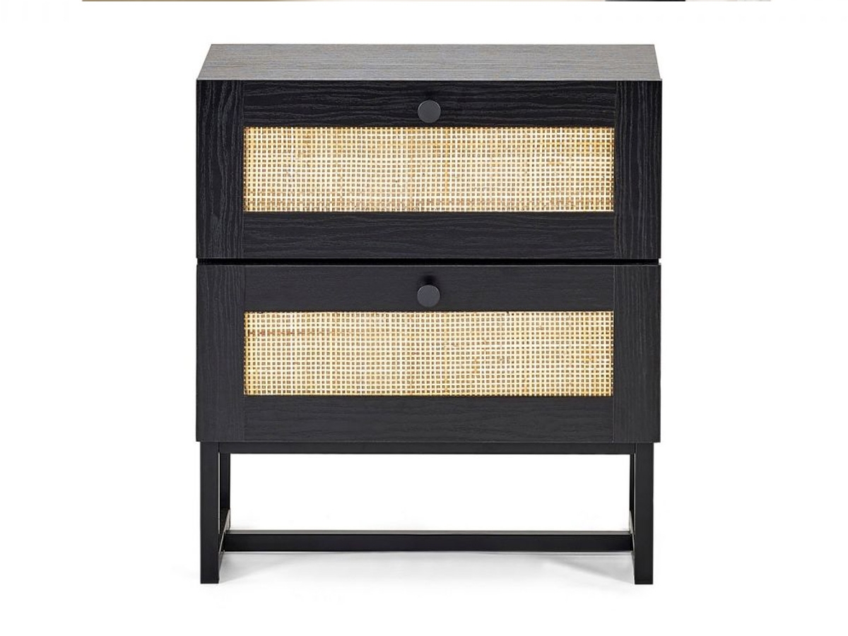 Padstow 2 Drawer Bedside - Black