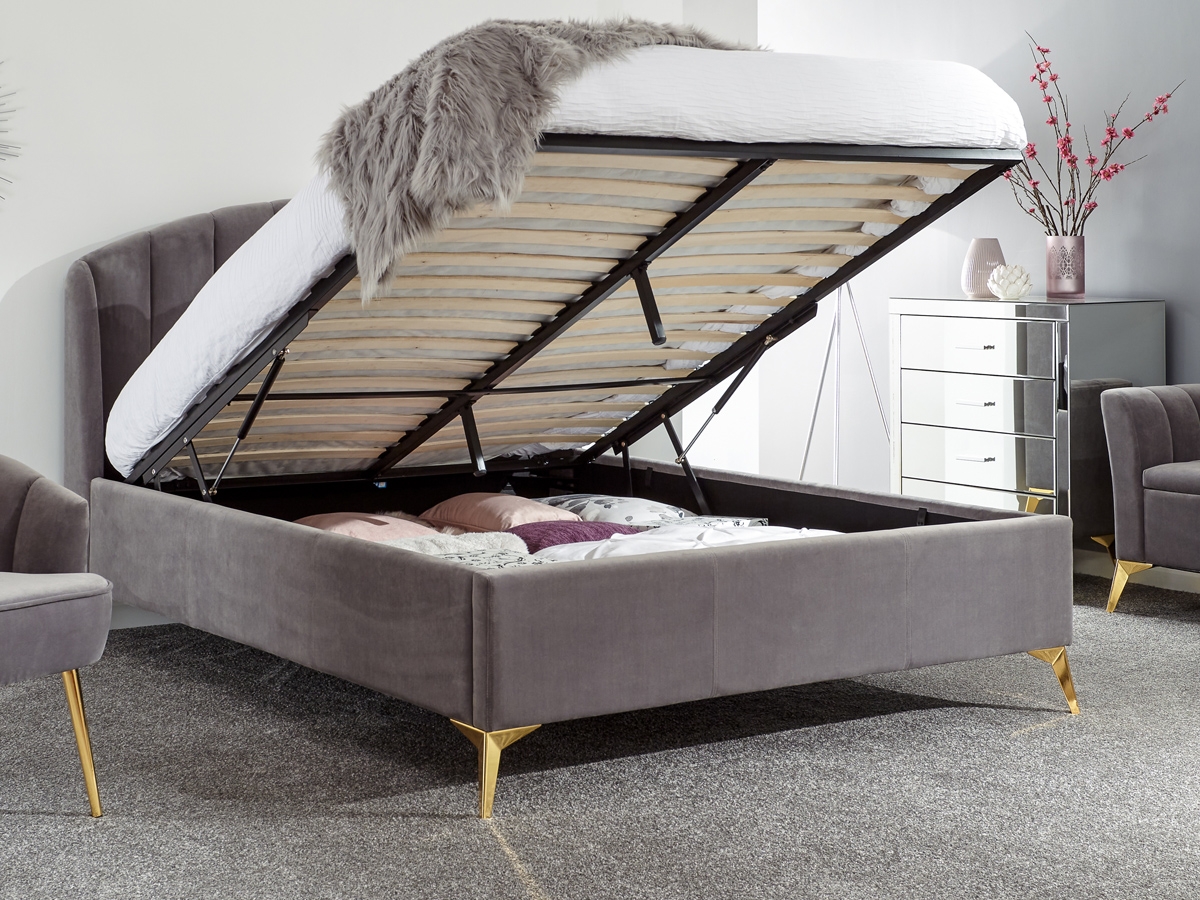 Milan Bed Company Pettine Ottoman Bed - Grey